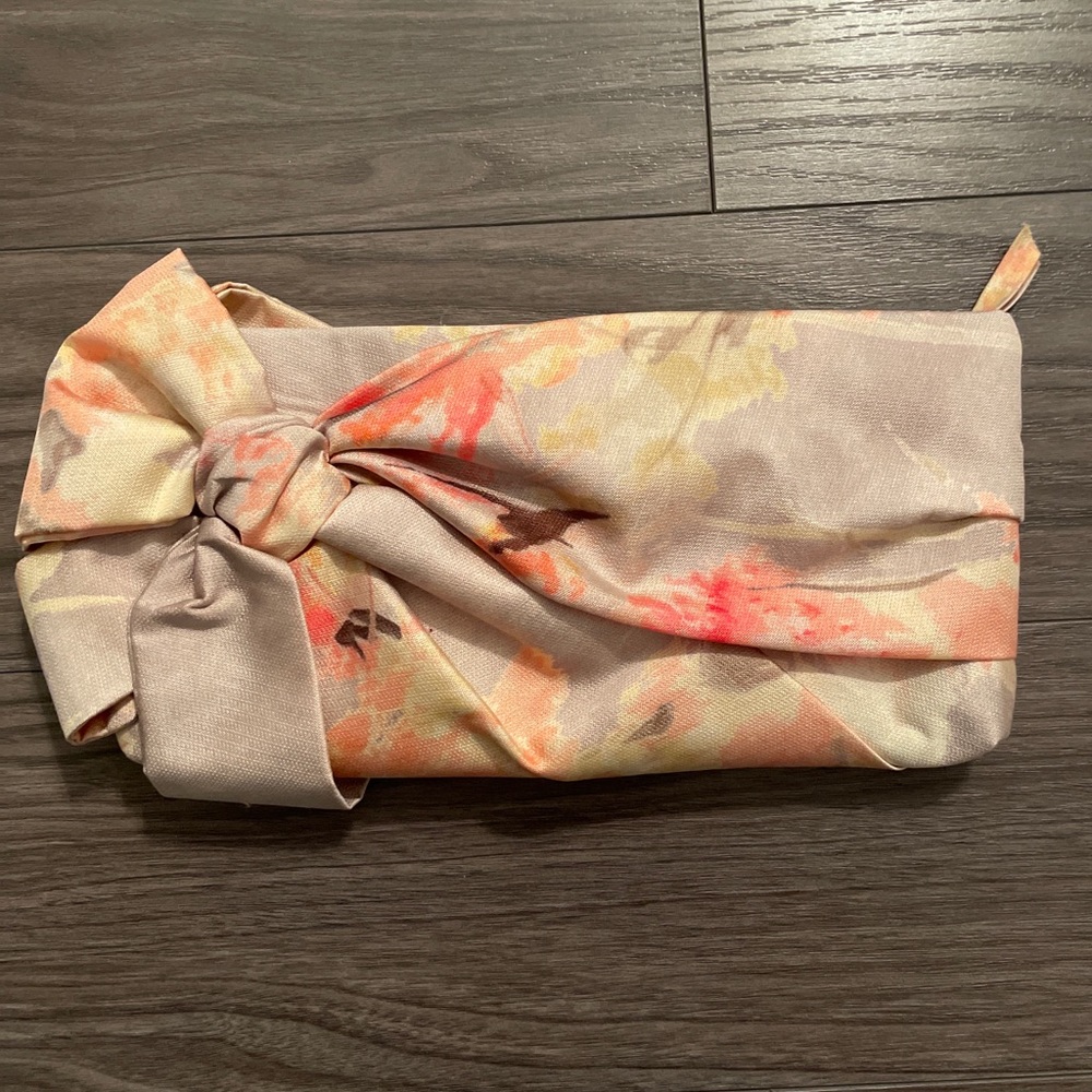 Valentino Garavani Floral Color Satin Clutch with Oversize Bow